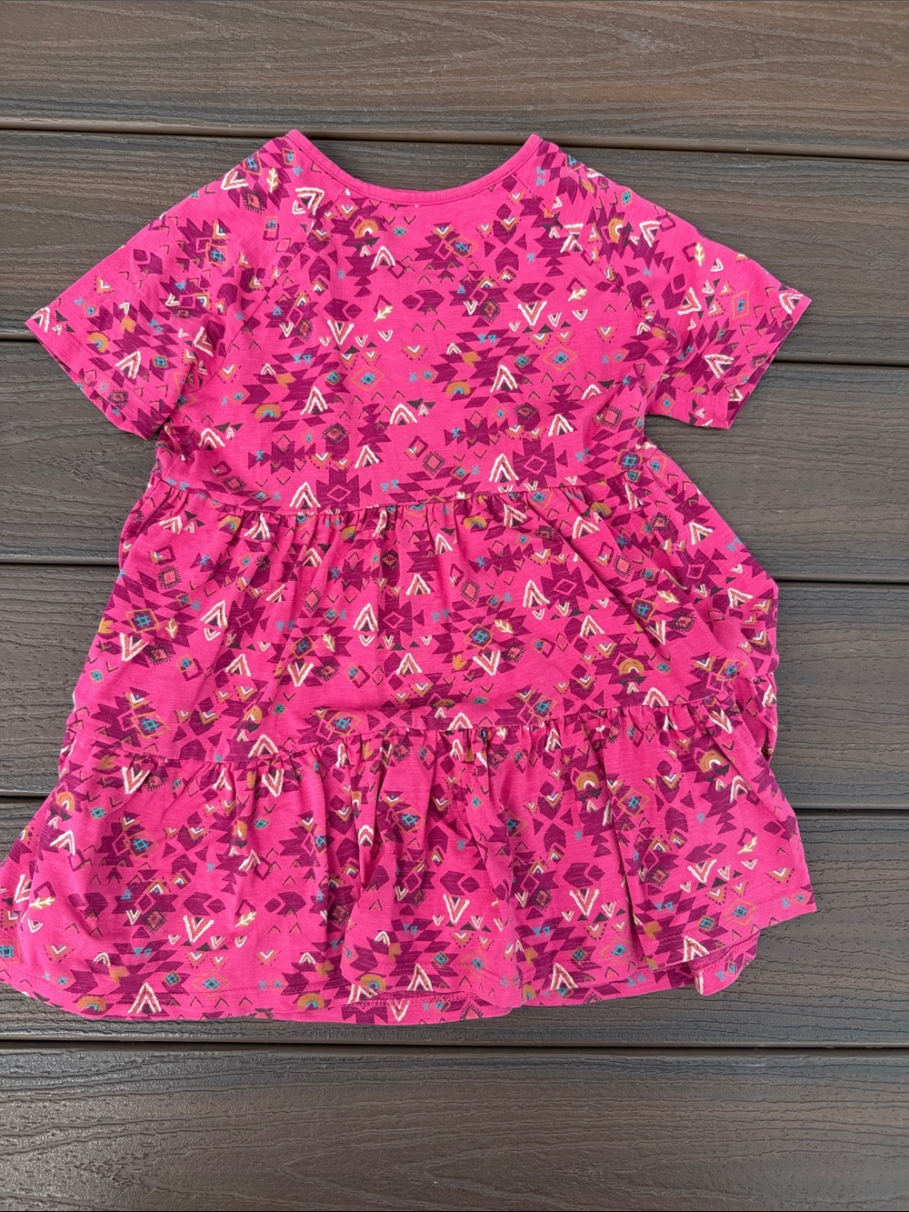 Souris-Mini Girls' Pink Short-Sleeve Dress